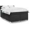 Image de vidaXL Sommier à lattes de lit avec matelas Noir 140x200 cm Similicuir