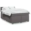 Image de vidaXL Sommier à lattes de lit avec matelas Gris 140x200 cm Similicuir