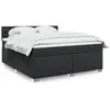 Image de vidaXL Sommier à lattes de lit avec matelas Noir 180x200 cm Similicuir