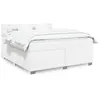 Image de vidaXL Sommier à lattes de lit avec matelas Blanc 180x200cm Similicuir