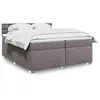 Image de vidaXL Sommier à lattes de lit avec matelas Gris 200x200 cm Similicuir