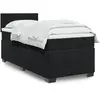 Image de vidaXL Sommier à lattes de lit avec matelas Noir 100x200 cm Velours
