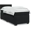 Image de vidaXL Sommier à lattes de lit avec matelas Noir 100x200 cm Velours