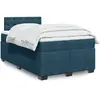 Image de vidaXL Sommier à lattes de lit et matelas bleu foncé 120x190cm velours