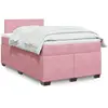 Image de vidaXL Sommier à lattes de lit avec matelas Rose 120x200 cm Velours