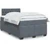 Image de vidaXL Sommier à lattes de lit et matelas Gris foncé 120x200cm Velours