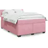 Image de vidaXL Sommier à lattes de lit avec matelas Rose 140x190 cm Velours
