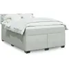 Image de vidaXL Sommier à lattes de lit et matelas Gris clair 140x190cm Velours