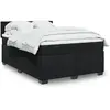 Image de vidaXL Sommier à lattes de lit avec matelas Noir 140x200 cm Velours
