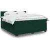 Image de vidaXL Sommier à lattes de lit et matelas Vert foncé 200x200cm Velours