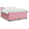 Image de vidaXL Sommier à lattes de lit avec matelas Rose 200x200 cm Velours