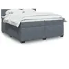 Image de vidaXL Sommier à lattes de lit et matelas Gris foncé 200x200cm Velours