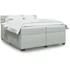 Image de vidaXL Sommier à lattes de lit et matelas Gris clair 200x200cm Velours