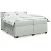 Image de vidaXL Sommier à lattes de lit et matelas Gris clair 200x200cm Velours