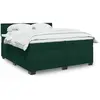 Image de vidaXL Sommier à lattes de lit et matelas Vert foncé 200x200cm Velours