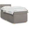 Image de vidaXL Sommier à lattes de lit avec matelas Taupe 80x200 cm Tissu