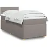 Image de vidaXL Sommier à lattes de lit avec matelas Taupe 90x190 cm Tissu