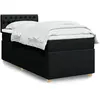Image de vidaXL Sommier à lattes de lit avec matelas Noir 90x190 cm Tissu