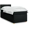 Image de vidaXL Sommier à lattes de lit avec matelas Noir 90x190 cm Tissu