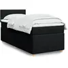 Image de vidaXL Sommier à lattes de lit avec matelas Noir 90x200 cm Tissu