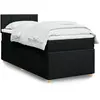 Image de vidaXL Sommier à lattes de lit avec matelas Noir 90x200 cm Tissu