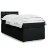 Image de vidaXL Sommier à lattes de lit avec matelas Noir 90x200 cm Tissu