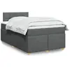 Image de vidaXL Sommier à lattes de lit avec matelas Gris foncé 120x200cm Tissu