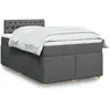 Image de vidaXL Sommier à lattes de lit avec matelas Gris foncé 120x200cm Tissu