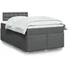 Image de vidaXL Sommier à lattes de lit avec matelas Gris foncé 120x200cm Tissu