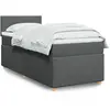 Image de vidaXL Sommier à lattes de lit avec matelas gris foncé 90x190 cm simple tissu