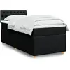 Image de vidaXL Sommier à lattes de lit avec matelas noir 90x190 cm simple tissu