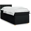 Image de vidaXL Sommier à lattes de lit avec matelas noir 90x190 cm simple tissu