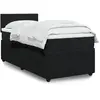 Image de vidaXL Sommier à lattes de lit avec matelas Noir 100x200 cm Velours