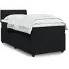 Image de vidaXL Sommier à lattes de lit avec matelas Noir 100x200 cm Velours