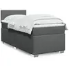 Image de vidaXL Sommier à lattes de lit avec matelas Gris foncé 90x200 cm Tissu