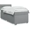 Image de vidaXL Sommier à lattes de lit avec matelas Gris clair 90x200 cm Tissu