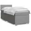 Image de vidaXL Sommier à lattes de lit avec matelas Gris clair 100x200cm Tissu