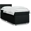 Image de vidaXL Sommier à lattes de lit avec matelas Noir 100x200 cm Tissu