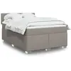 Image de vidaXL Sommier à lattes de lit avec matelas Taupe 140x190 cm Tissu