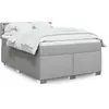 Image de vidaXL Sommier à lattes de lit avec matelas Gris clair 140x190cm Tissu
