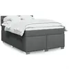 Image de vidaXL Sommier à lattes de lit avec matelas Gris foncé 140x200cm Tissu