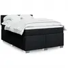 Image de vidaXL Sommier à lattes de lit avec matelas Noir 140x200 cm Tissu