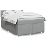 Image de vidaXL Sommier à lattes de lit avec matelas Gris clair 160x200cm Tissu