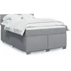 Image de vidaXL Sommier à lattes de lit avec matelas Gris clair 160x200cm Tissu