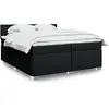 Image de vidaXL Sommier à lattes de lit avec matelas Noir 200x200 cm Tissu