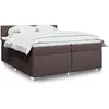 Image de vidaXL Sommier à lattes de lit avec matelas Marron foncé 200x200 cm