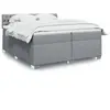 Image de vidaXL Sommier à lattes de lit avec matelas Gris clair 200x200cm Tissu