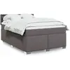 Image de vidaXL Sommier à lattes de lit avec matelas Gris 160x200 cm Similicuir