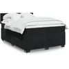 Image de vidaXL Sommier à lattes de lit avec matelas Noir 140x200 cm Velours