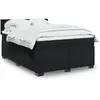 Image de vidaXL Sommier à lattes de lit avec matelas Noir 140x200 cm Velours